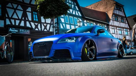 Audi TT RS Folierung Blau Seidenmatt