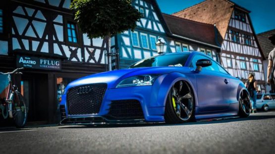 Audi TT RS Folierung Blau Seidenmatt