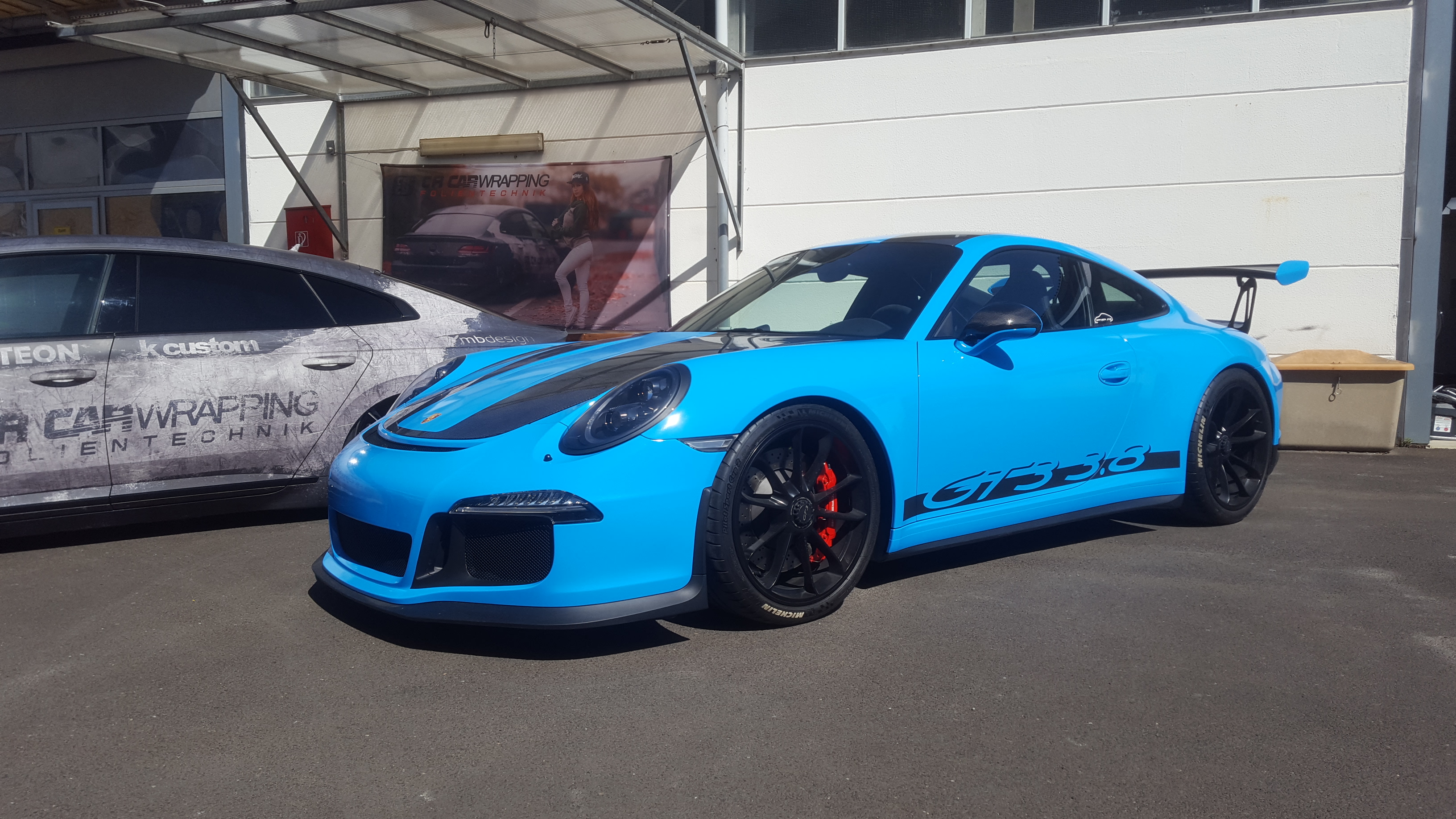 Porsche GT3 Komplettfolierung Light Blue