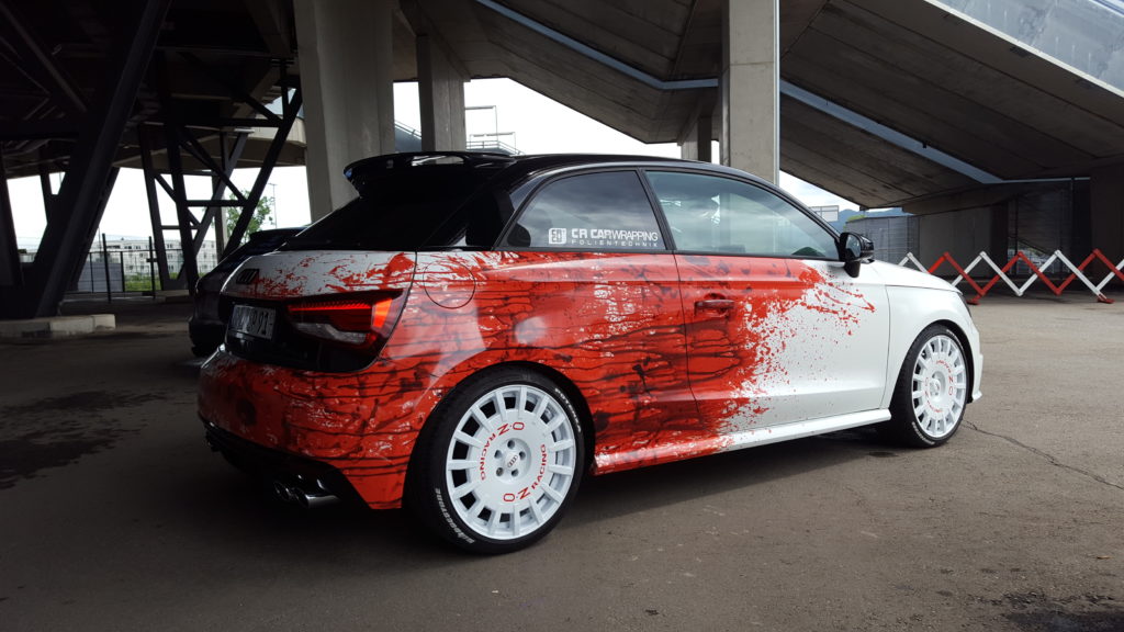 Audi S1 Digitaldruck Komplettfolierung im Bloody Design