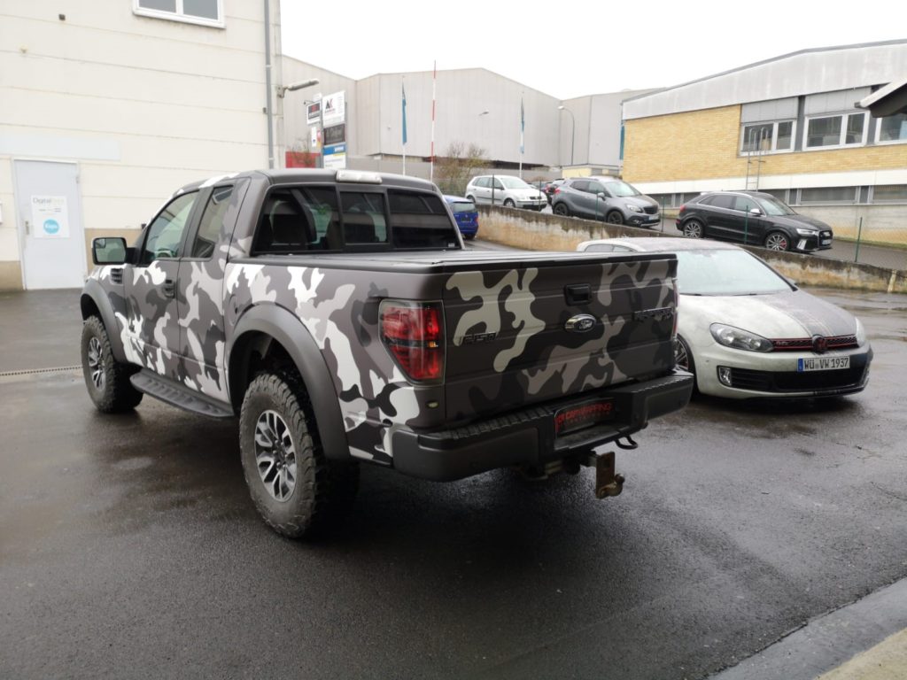 Ford Raptor Digitaldruck Komplettfolierung Camouflage Würzburg