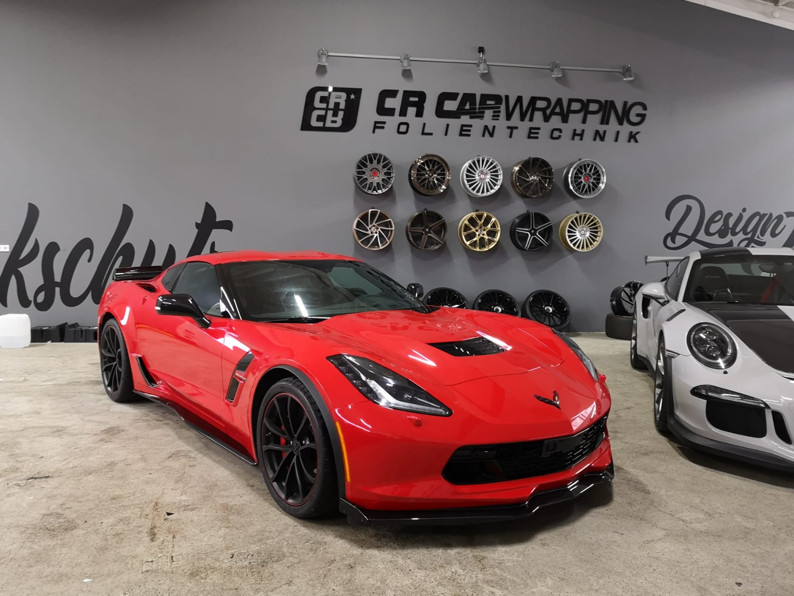 Corvette Grand Sport Folierung Rot Würzburg