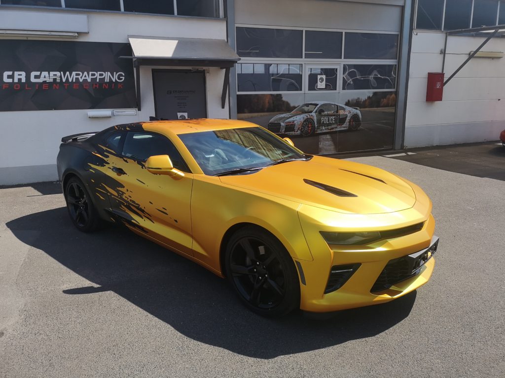 Camaro Komplettfolierung Satin Energetic Yellow