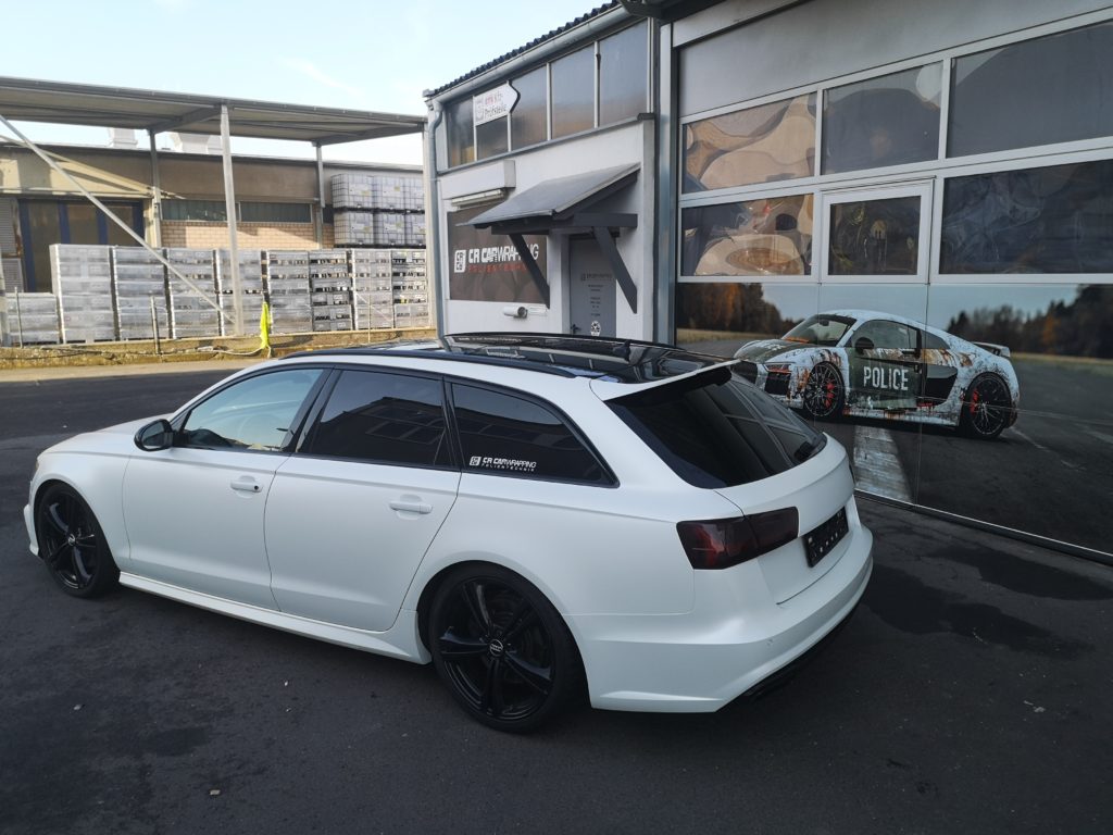 Audi A6 4G Avant Komplettfolierung in Satin Pearl White
