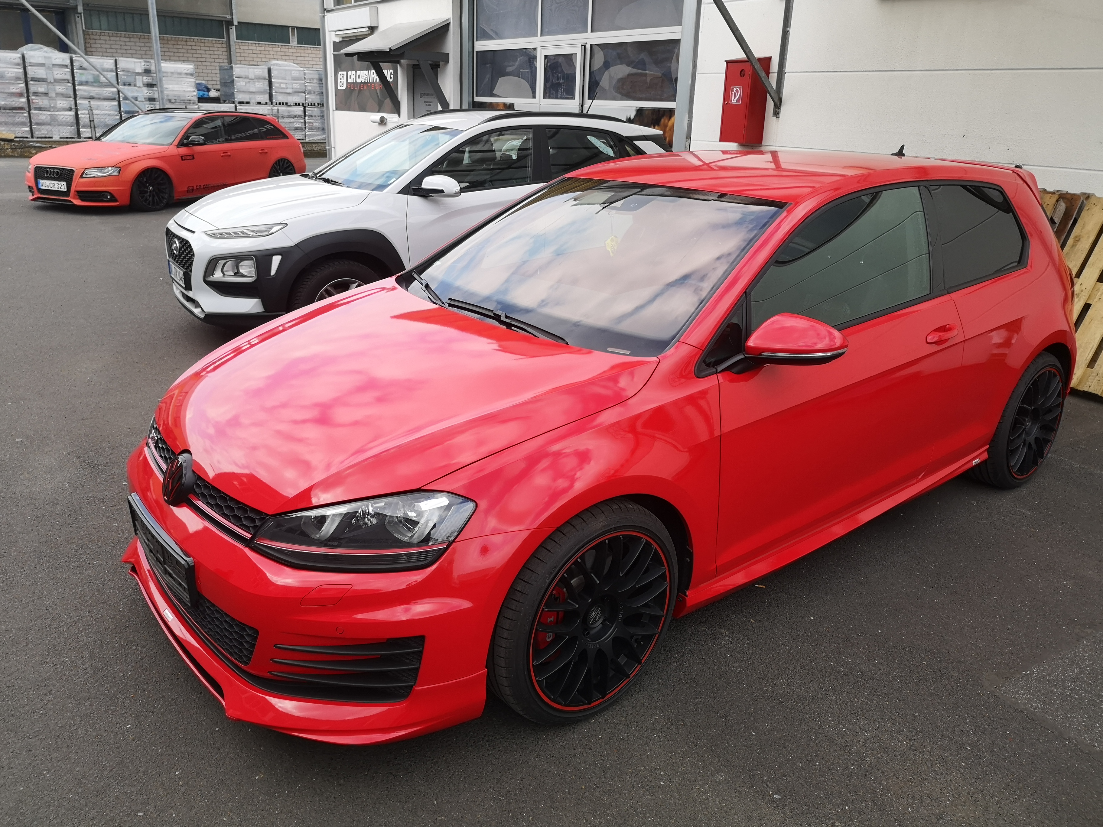 Golf 7 GTI komplettfolierung rot würzburg