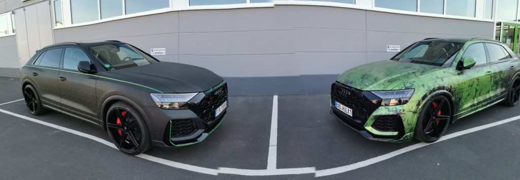 BlackBox-Richter Car-Wrapping - Lackschutzfolie Fahrzeug: Audi R8 V10plus  Lack: schwarz-Glanz Folie: hochtransparente Lackschutzfolie glänzend Audi  Zentrum Passau